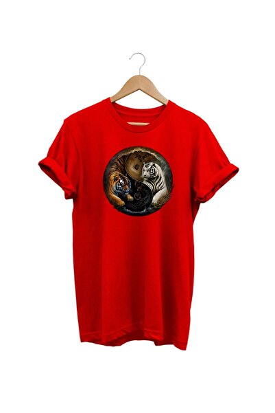 WİDİ Sa leopard printom Crvena T-shirt