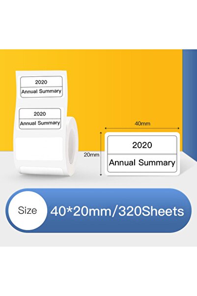 NiiMbot 40x20mm Beyaz Etiket B21/b1/b3s Için 320 Adet Yırtılmaz, Sudan Ve Yağdan Etkilenmez