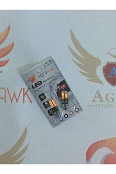 MEGAHAWK T10 Led Ampul 24 Smd Turuncu 12v