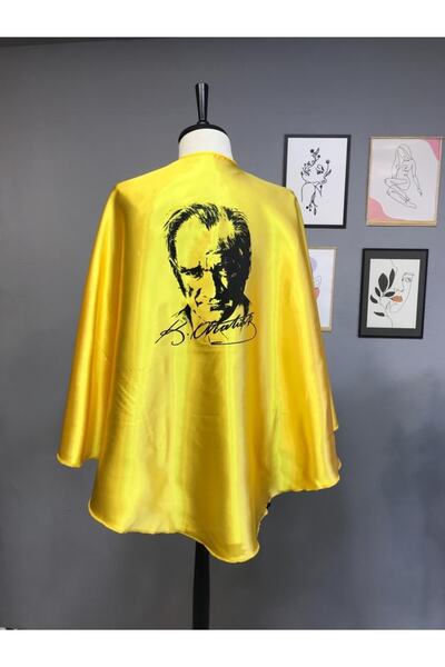 MERALKİDS Atatürk Baskılı Unısex Çocuk Pelerini - 23 Nisan Atatürk Baskılı Un...