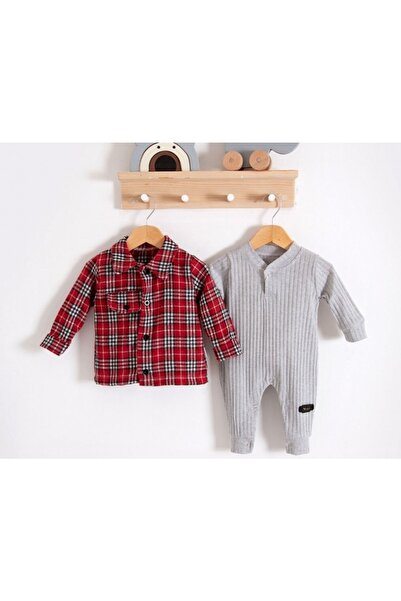 Zeo kids Lumberjack Shirt with Overalls Baby 100% Cotton 2-Piece Set - Lumberjack Shirt, Long Sleeve Snap Jumpsuit