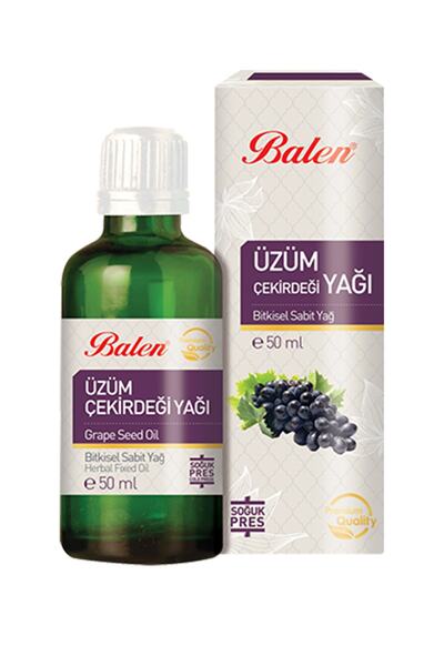 Balen Üzüm Çekirdeği Yağı 50 ml Içilebilir Soğuk Pres Doğal Bitkisel Yağ