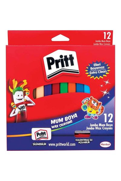 Pritt 12-Piece Jumbo Triangle Pastel Paint - Body Erasable