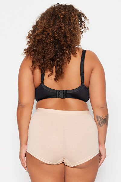 Trendyol Curve Čierno-hnedé 2-balenie bavlnených elastických pletených boxeriek veľkej veľkosti TBBSS23CM00025