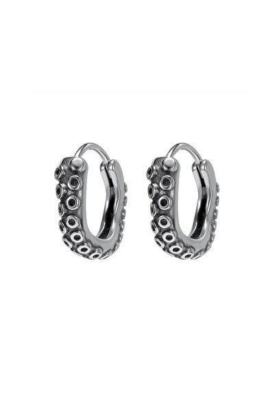 Viking Octopus Tentacle Design Hoop Men's 316l Steel Earring