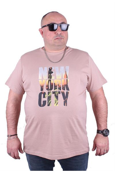 MocGrande Μπλουζάκι με λαιμόκοψη σε μεγάλο μέγεθος New York City 23125 Μπεζ