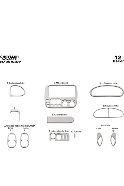 meriç cockpit design ميريتش ®   كرايسلر فوييجر تراك أمامي مطلي ألومنيوم 12 قط...