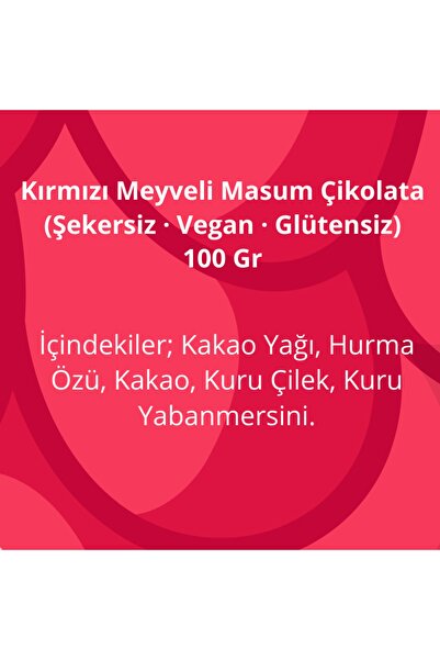 Dolc'ida Kırmızı Meyveli Masum Çikolata (Şeker Ilavesiz-vegan)