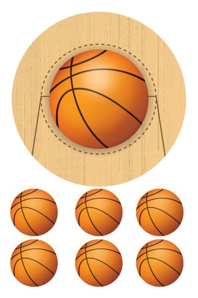 hediyehobihersey Basketbol Temalı Yenilebilir Resimli Pasta Kurabiye Üstü Şek...