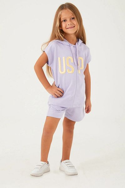 U.S. Polo Assn. The Hat Is Detailed Girls' Shorts Set