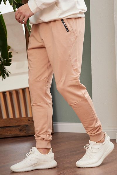 Danger Ανδρικό φούτερ με ελαστικό πόδι Regular Fit Milk Brown