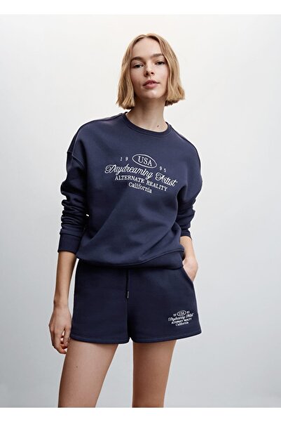 MANGO Woman İşlemeli Koton Şort