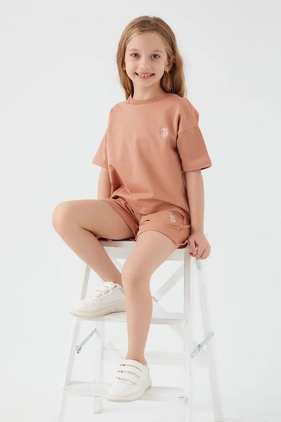 U.S. Polo Assn. Base. Polo Assn 1443 Plain Open Naive Girl's Shorts Set