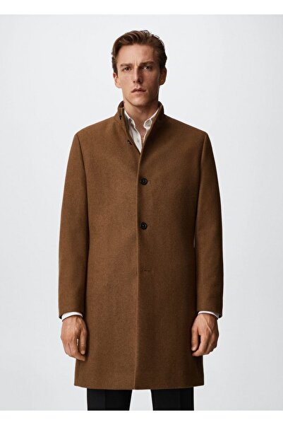 MANGO Man Wollmantel mit Stehkragen