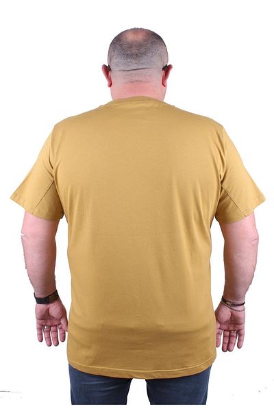 Starbattal Large Size Men's Printed T-Shirt Black 23127 Lemon