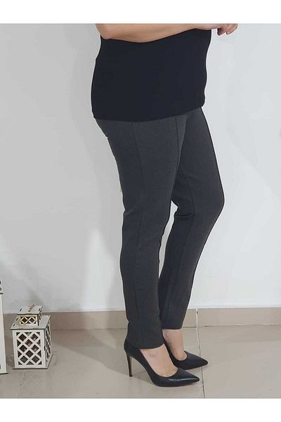 Melis Designer Plus Size Trousers Steel Fabric Full Lycra