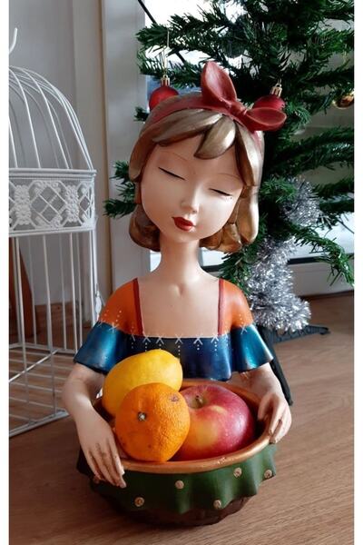 TD ART HOME Sepetli Kız Biblo