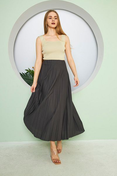 comstar Plain Long Lined Pleated Skirt, Pleated Skirt, Summer Skirt, Crepe Skirt, Hijab Skirt, Long Skirt