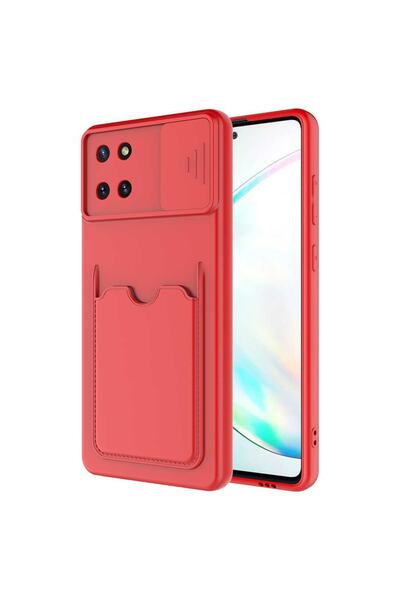 ZM STORE Samsung Galaxy A81 (note 10 Lite) Kılıf Kartlık Bölmeli Sürgülü Kame...