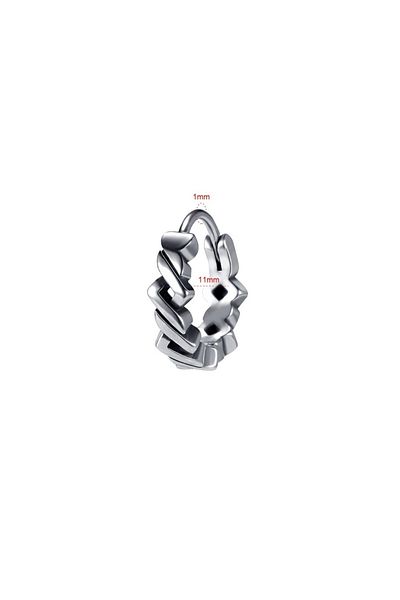 Viking Zigzag Modern Special Design 316l Steel Ring Snap Men's Earrings