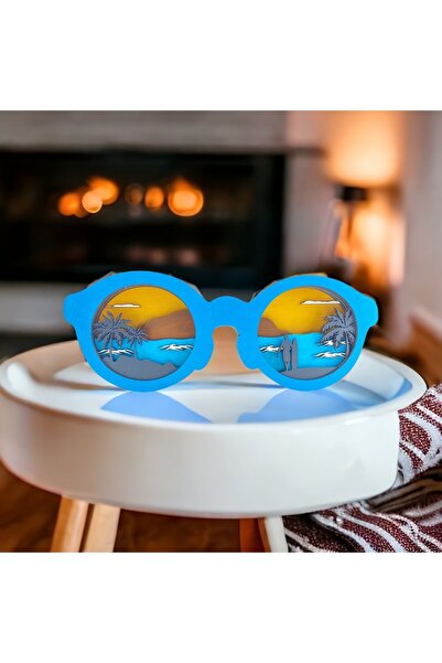 HippoDeco Ξύλινο MDF πολυστρωματικό σχήμα γυαλιού σε σχήμα θάλασσας και παραλ...