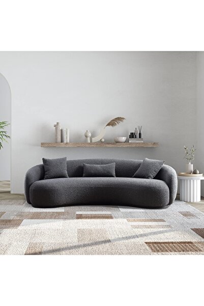 S Home Design Concept Oliver Fasülye Koltuk, Teddy, Gri