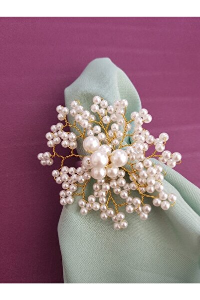 pekars خاتم منديل ندفة الثلج 6 قطع ذهبي - فضي اللون