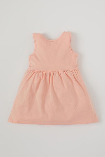 DeFacto Baby Girl Cat Printed Sleeveless Cotton Knitted Dress