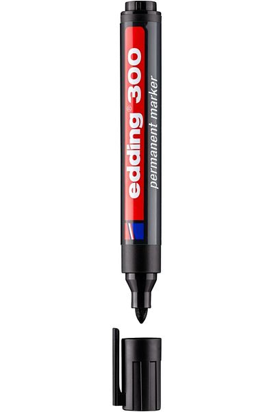 Edding Black Permanent Marker Pen 300 1 5 3 mm Pack of 10