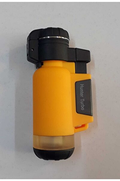 Hunter Turbo Tek Pürmüz Alev Pro Çakmağı Sarı