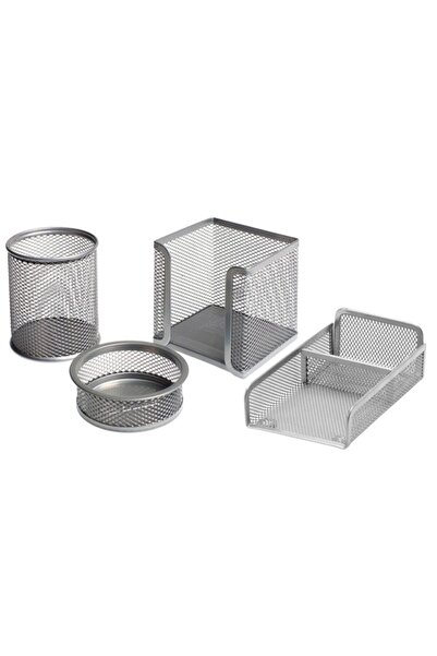 Bigpoint Ασημένιο Μεταλλικό Διάτρητο Σετ 4 τεμαχίων