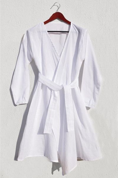 Botex Women's White Muslin Kimono & Kaftan
