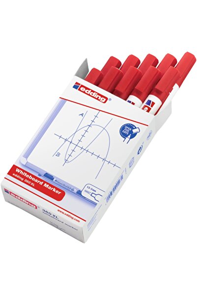 Edding Beyaz Yazı Tahtası Kalemi (yeniden Doldurulabilir) 1.5-3mm Kırmızı (10...