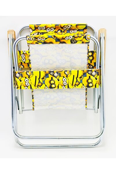 HASTUNÇ Ahşap Kolçaklı Minion Desenli Kamp Sandalyesi