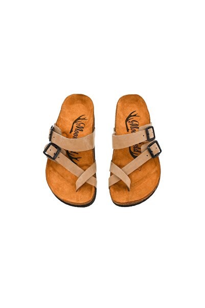 Moosefield Kids Παιδικές παντόφλες Unisex Γνήσιο Δερμάτινο Μπεζ