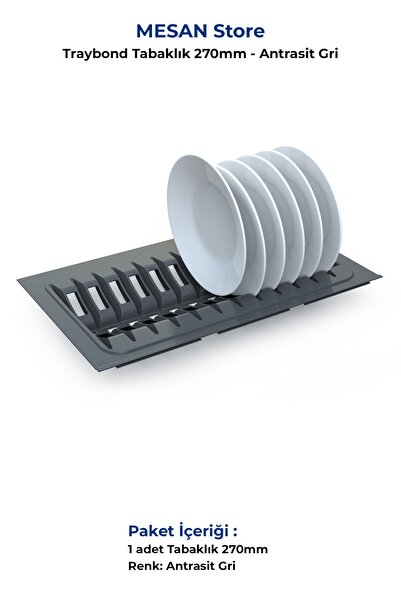 Mutfak Çekmece Içi Tabaklık 27 Cm X 48 Cm (enden 3cm Boydan 6cm Kesilebilir) - Ant.gri