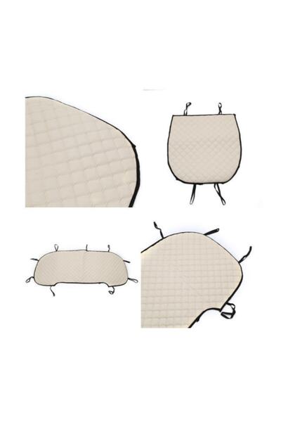 zifona Δερμάτινο μαξιλάρι καθίσματος αυτοκινήτου μπεζ 3 τεμαχίων με γάντζους ...