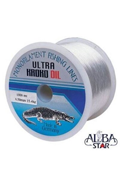 KROKODİL خيط صيد بلفائف بيضاء 0.35 ملم بطول 1000 متر