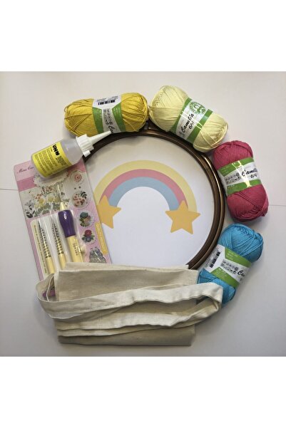 Tahayyüls Tasarım Atölyesi Punch Embroidery Starter Kit with Bag Colorful Sta...