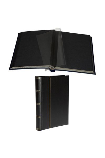 Leuchtturm Acid Free Luxury Photo Album, Plain and Black Background (LSP4/32-1/350), Black Cover