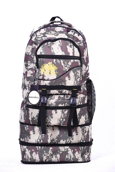 BAGWELL Τσάντα Camouflage Double Bellows 75 Lt-65 Lt και 50 Lt Mountaineer Κατάλληλη για ταξίδια και καθημερινή χρήση
