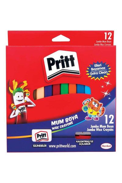 Pritt Crayon Jumbo Triangle Body Erasable 12 Pack