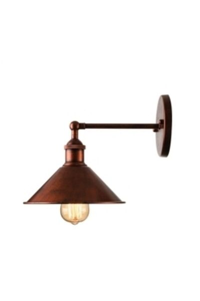 RİOLİGHT Retro Copper Antique Metal Sconce Hat Diameter: 23cm
