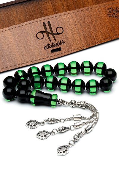 OTTOTESBİH Мъжки броеница Sürmeli Amber Efe 14 мм