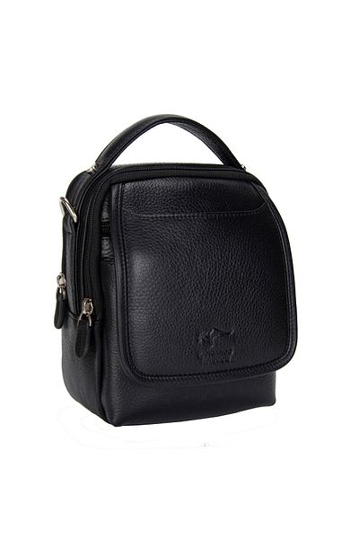 KANGAROO KINGDOM Men's Messenger & Handbag Black Genuine Cowhide Leather 5511-s