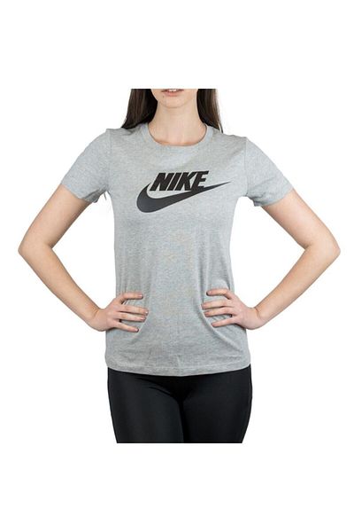 Nike Women's Gray W Nsw Tee Essntl Icon Futura Short Sleeve T-shirt
