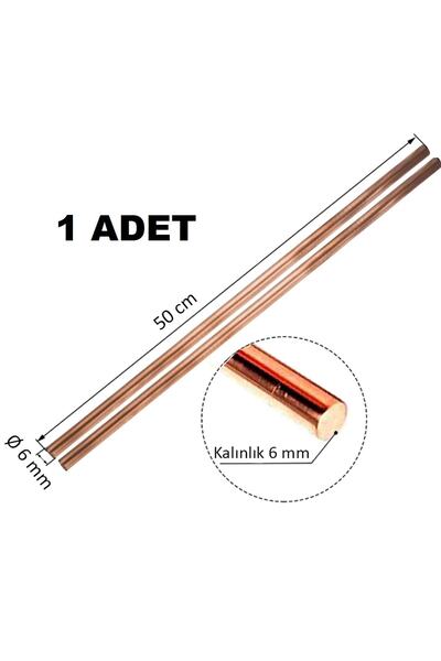 Genel Markalar Bakır Çubuk 6 Mm Topraklama Çubuğu Saf 50 cm