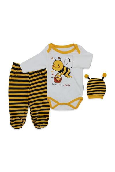 minibird baby بدلة أطفال مكونة من 3 قطع مع شكل نحلة