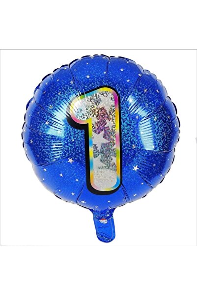 ikm balon بالون رقم دائري من رقائق معدنية باللون الأزرق 1