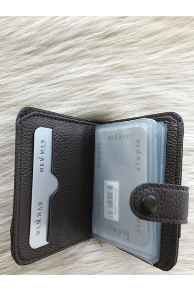 MKM Black\brown Unisex Leather Card Holder Wallet